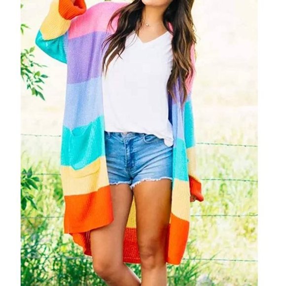 NWT Oversized Rainbow Cardi - Picture 2 of 3